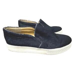 Cynthia Rowley 9 Black Pony Hair Slip-On Sneakers